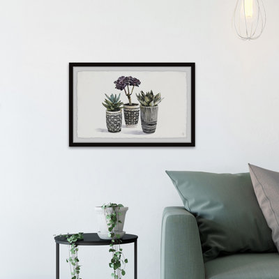 «Cacti Pots», reproduction encadrée