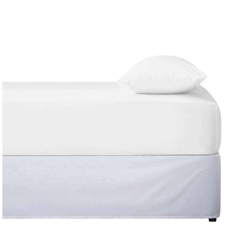 Super Dreamer Fitted Sheet Solid Colour - Polyester Single Double King Size Machine Washable High Quality Yarn Bed Set, White