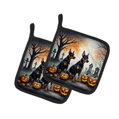 Paire de poignées Doberman Pinscher Spooky Halloween