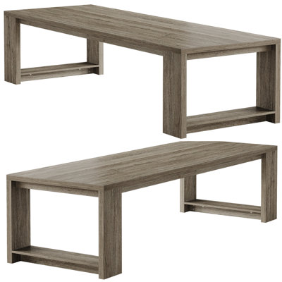 7 ft Modern Rectangle Meeting Room Desk Sers of 2 for Boardroom, Home Office Oak Conference Table for 6 to 8 People, 2 pcs