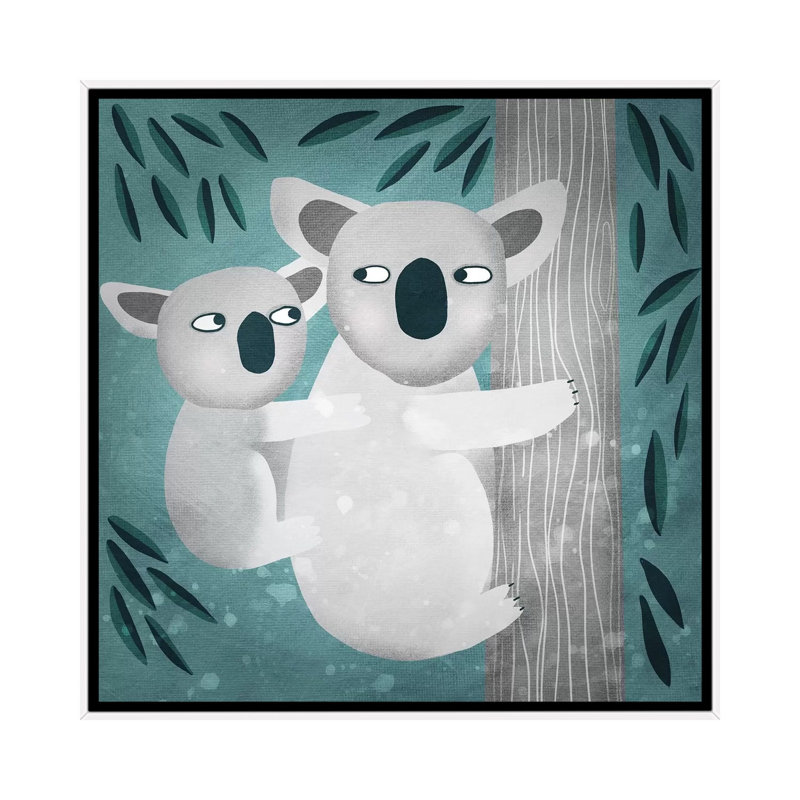 Reproduction d’art « Koala » par Nic squirrell, H 18 po x l 18 po x 1,5 po, Pas de tapis, Toile blanche encadrée