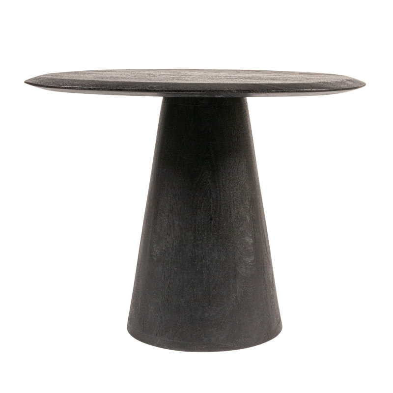 Table d'appoint en bois de manguier asymétrique Declan, Noir