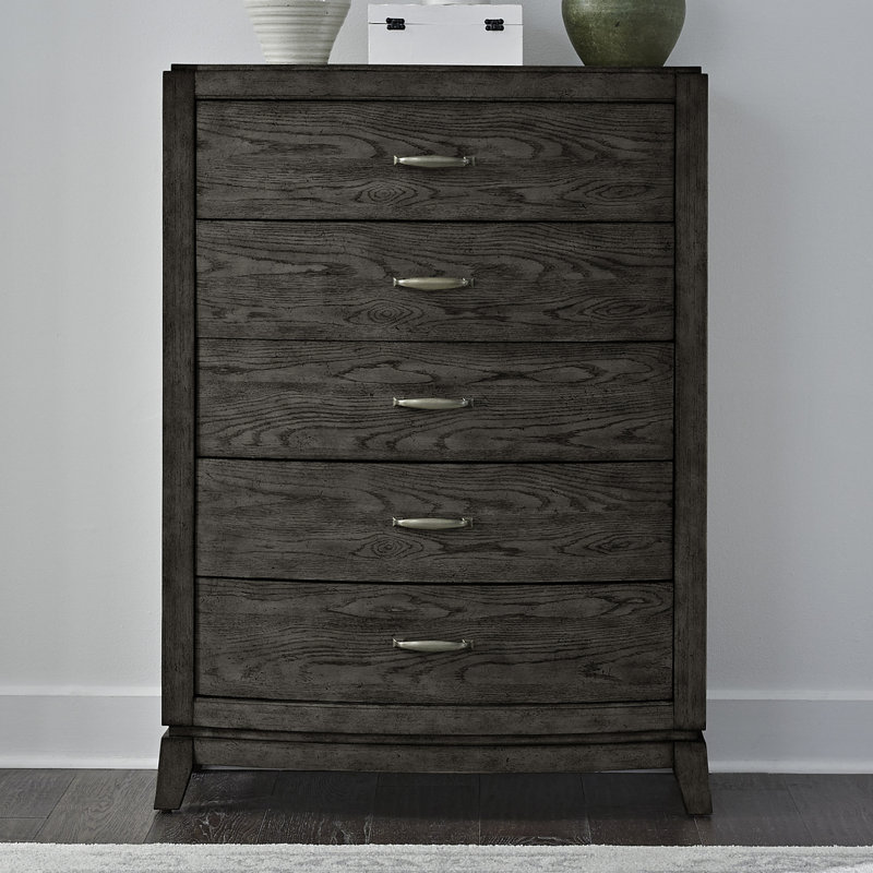 Commode 5 tiroirs Drelan, Tan/Beige
