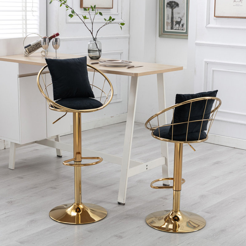 Tabouret de comptoir 23,25 po Nakyra, Noir