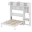 Lit escamotable avec bureau, armoire supérieure et tablettes de rangement, lit pliable peu encombrant