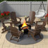 6-Piece Folding Adirondack Chair Set – All-Weather HDPE Outdoor Lounge Chairs with Cup Holders, Classic Firepit Seating for Patio, Backyard, Deck, or Garden
