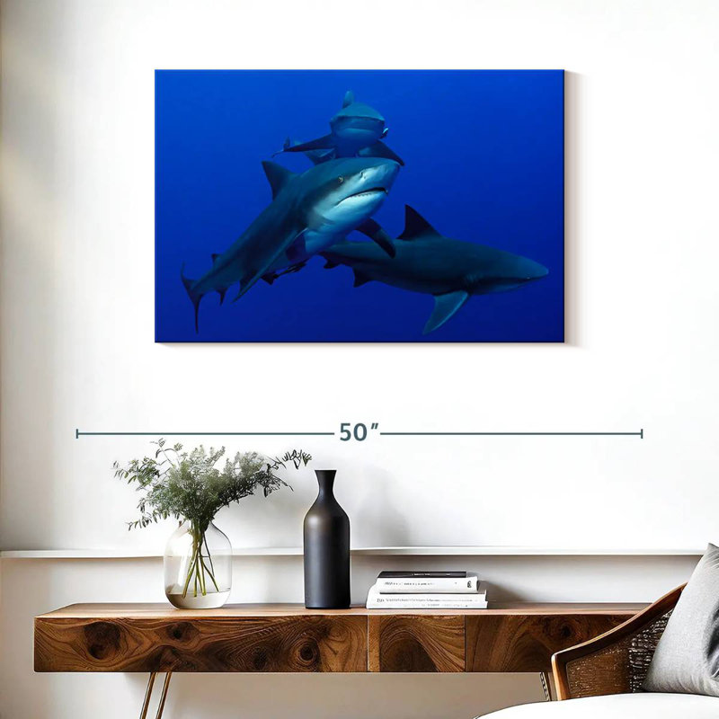 Triple Sharks, 24" H x 36" W