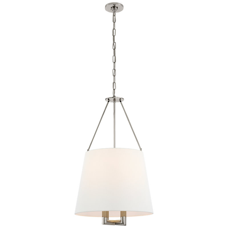 J. Randall Powers Dalston Hanging Shade, Polished Nickel, Fabric