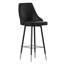 Tabourets Huseyn Commercial LeatherSoft avec structure en métal et pieds et repose-pieds argentés-78311399-78542892