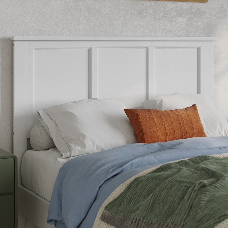 Amear Solid Wood Headboard, White, Full