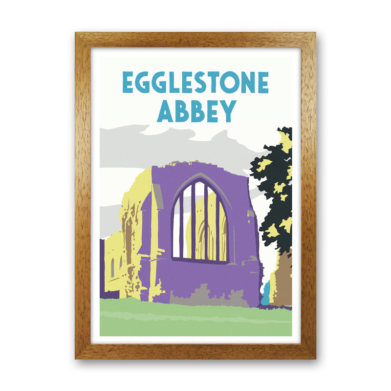 Egglestone Abbey Portrait by Richard O'Neill - Print, Brown Framed, 63cm H x 46cm W x 3cm D