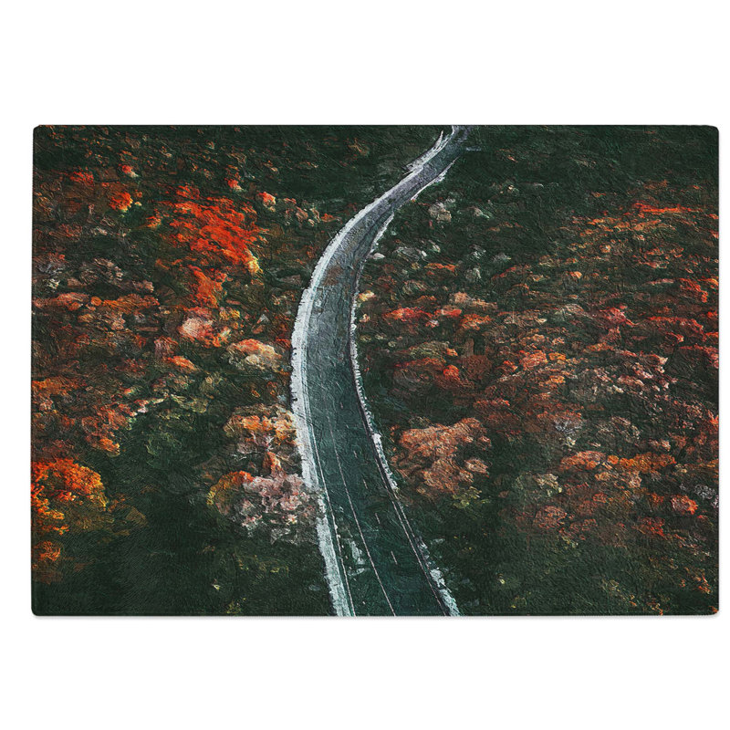 Tempered Glass Road Through a Forest in Ukraine Chopping Board, 28.5 cm W x 20 cm L