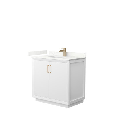 Strada 36'' Single Bathroom Vanity with Quartz Top