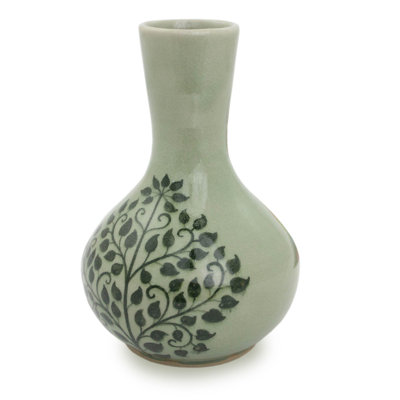 Celadon de table vase avec motif d’arbre bodhi thaï Izabelle