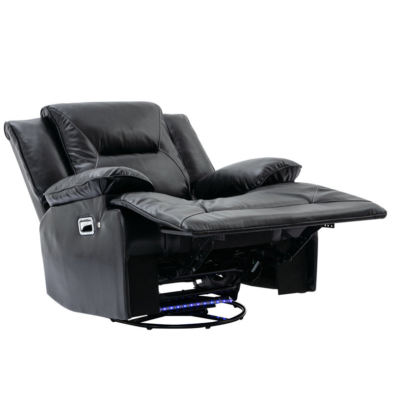 Ensemble de salon Karstyn, Cuir noir gel