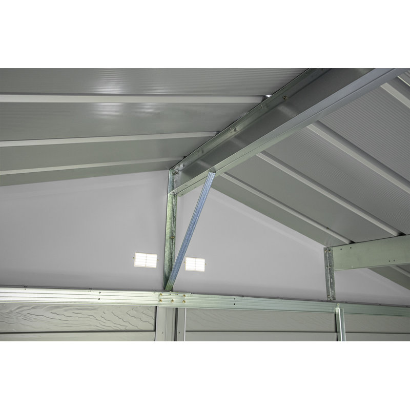 10 ft. x 14 ft. Flute Grey Galvanized Steel Storage Shed