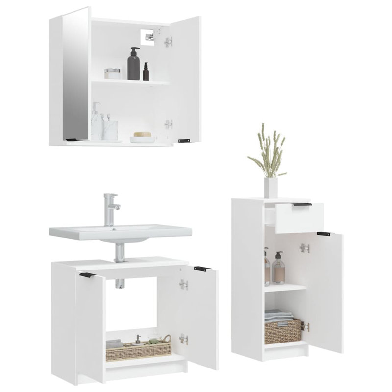 Kirol Bathroom Cabinet, White