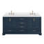 72.25'' Double Bathroom Vanity with Carrara Quartz Top-94668823