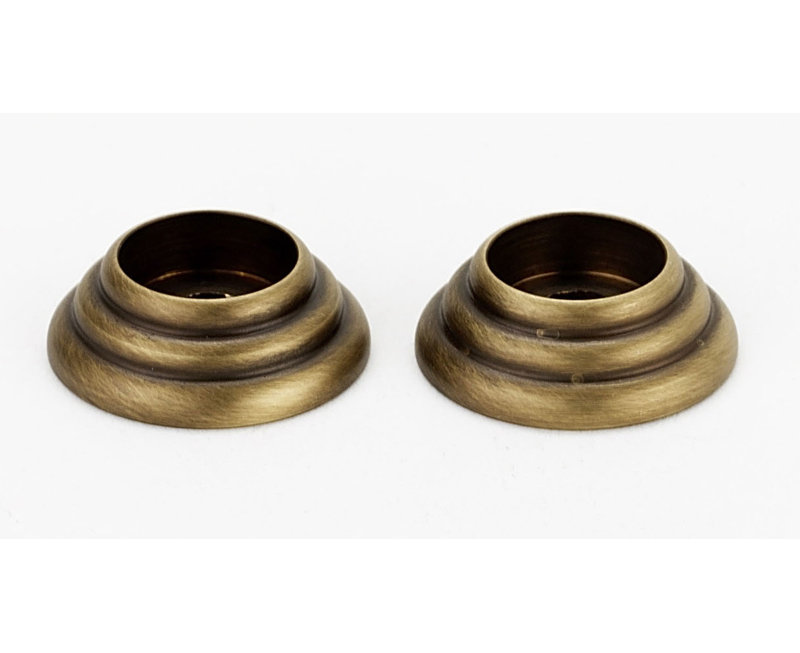 Traditional Brass Rose / Rosette, 0.13"H x 00.5 W x 1"D, Antique English Matte