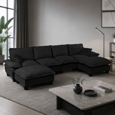 Sailboat-Inspired Modular Cloud Sofa with Movable Ottomans