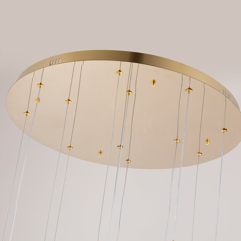 6-light Led Integrated Acrylic Leaf Chandelier - Multi-light Cascade Design