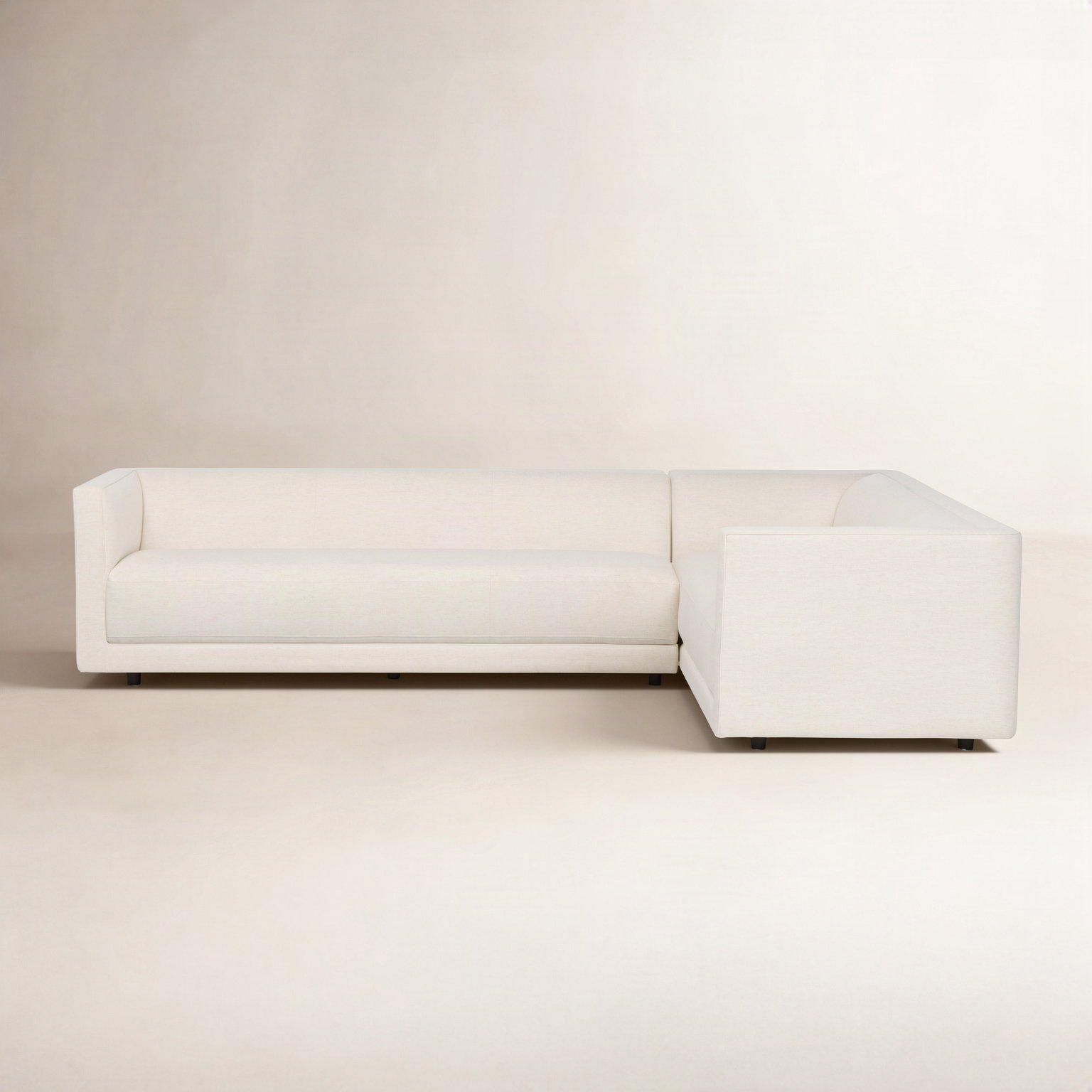 Fitch Velvet Corner Sectional, Right Hand Facing, Nomad Snow Crypton Performance Chenille