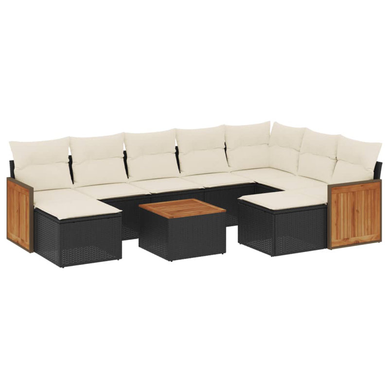 Vidaxl Garden Sofa Set Black