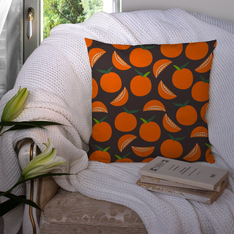 Coussin intérieur/extérieur oranges, 14 po x 14 po