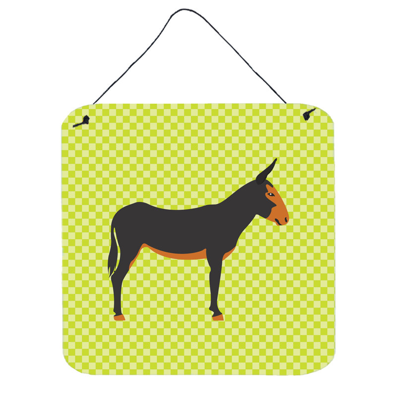 Décoration murale à damier catalan donkey, Vert