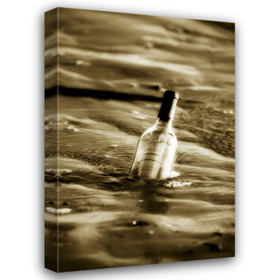 Latitude Run® HauseFootballock, Alan Gallery Wrapped Canvas Art Titled: Message in a Bottle II