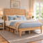 Lit en bois avec tête de lit haute et sommier à lattes renforcés, naturel-1034897918-1034897856