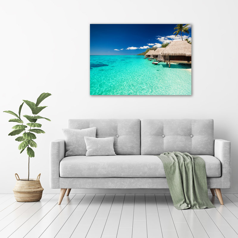 Bungalows Above The Water - Wrapped Canvas Print
