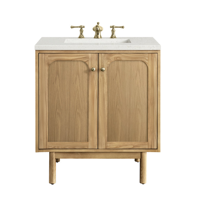 Laurent 30'' Single Bathroom Vanity with Top, Lime Delight, 8" Widespread, Light Natural Oak