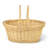 Anne 17.5" Natural Brown Wicker Oval Basket with Carrying Handles