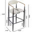 2 tabourets de comptoir - beige recouverts de tabourets de bar à hauteur de structure en fer (paire) en cuir synthétique et structure durable