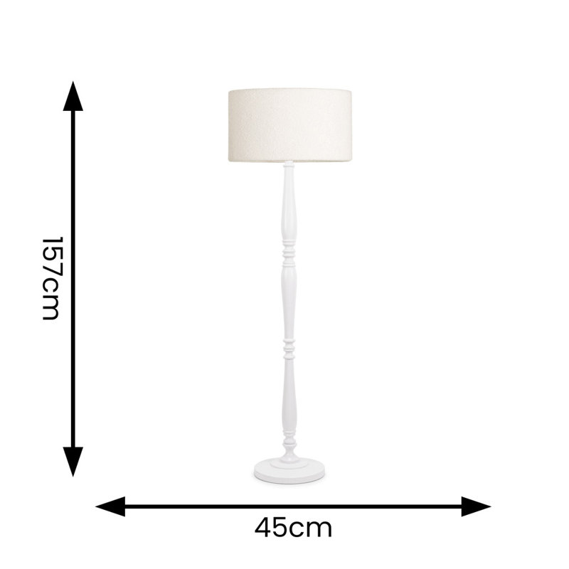 Kionte 142cm Traditional Floor Lamp, White