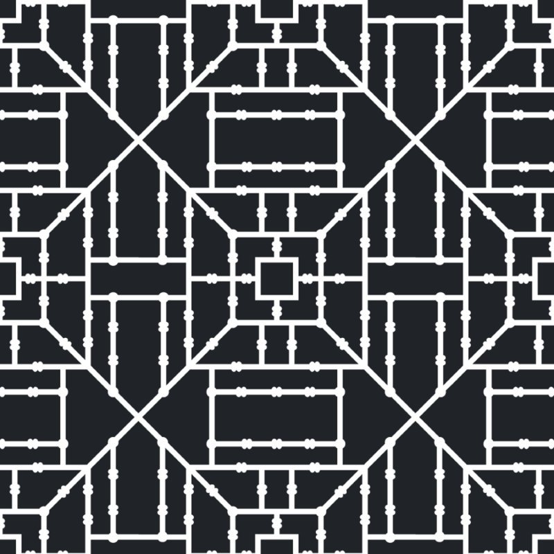 The Blush Label Bamboo 10' L x 24" W Wallpaper Roll, Faux Grasscloth, Non-pasted, Black