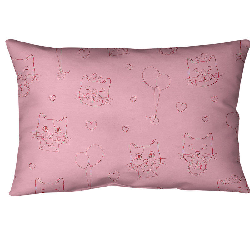 Coussin lombaire st day, Rose / paillettes rouges