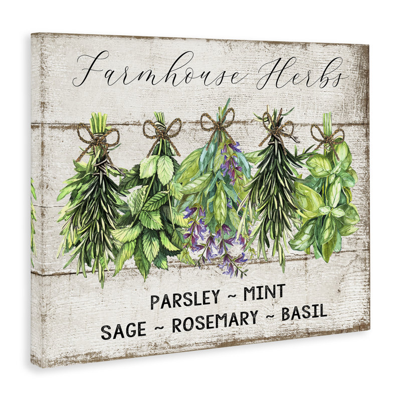 "Vintage Farm Market Herbs", art mural sur toile par Creatif Belle bp-574_CN, H 36 po x l 48 po