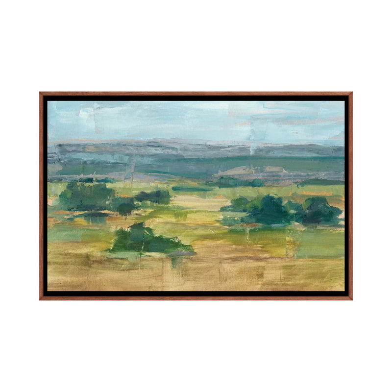 Reproduction d’art, "Valley View I" par Ethan Harper, H 40 po x l 60 po x 1,5 po, Toile avec cadre en bois brun classique
