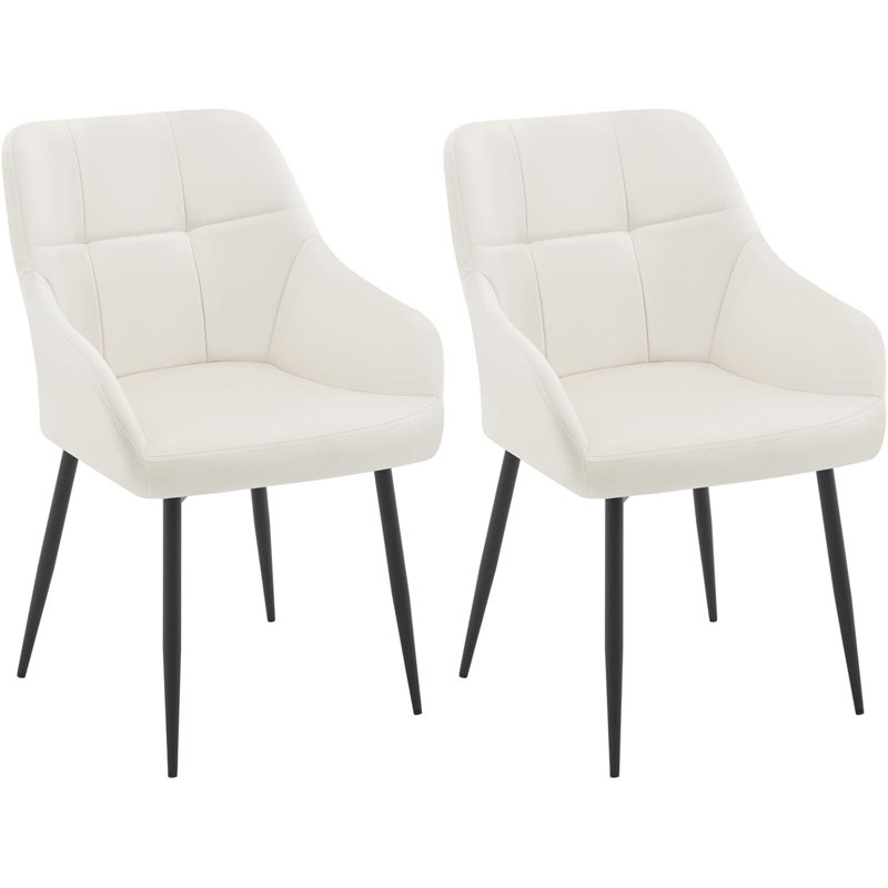 Ousmane Velvet Upholstered Metal Armchair, Cream