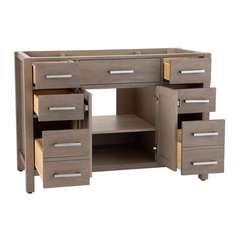 48.25;48.25'' Single Bathroom Vanity with Quartz Top, Gray Oak