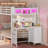 Twin Over Twin Bunk Bed With Desk,Twin Size Bunk Beds With Led Light & Charging Station & Storage Drawers,Metal Bed With Safety Guardrail & Ladder,For Kids & Teens,Space Saving-1366094245