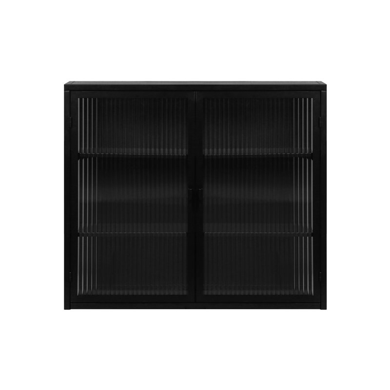 Armoire murale moderne à deux portes avec porte en verre 27,56 po Modern