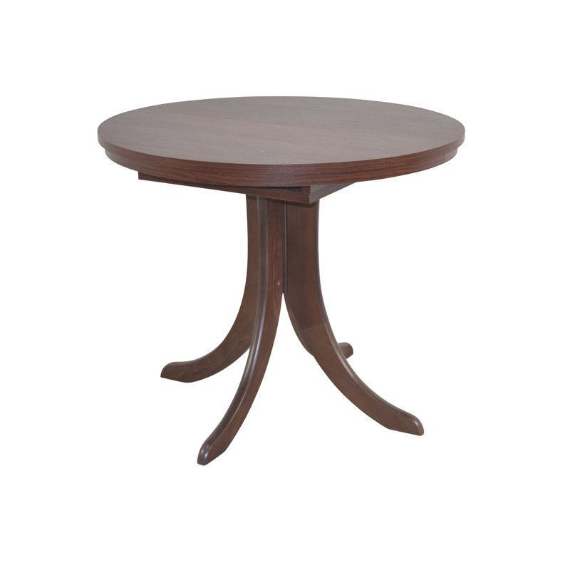 Stephan Extendable Round Solid Wood Base Dining Table, Walnut