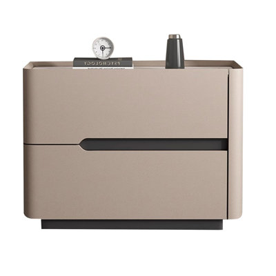 Solid Wood End Table With 2 Soft-close Drawers, 2-tier Nightstand For Bedroom And Living Room, Modern Side Table With Ample Storage Space by Latitude Run