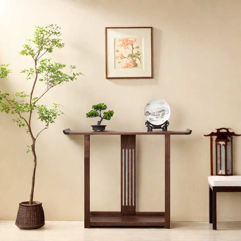 Console en noyer noir, H 33,5 po x l 39,4 po x P 12,6 po