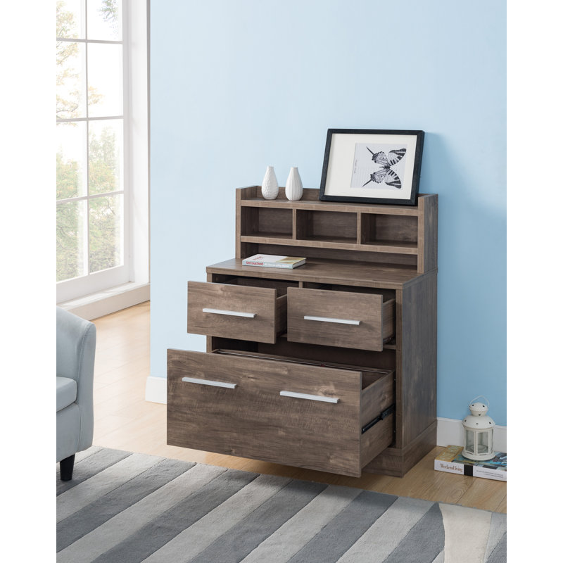 Dedman 81cm Wide 3 -Drawer File Cabinet, Hazelnut