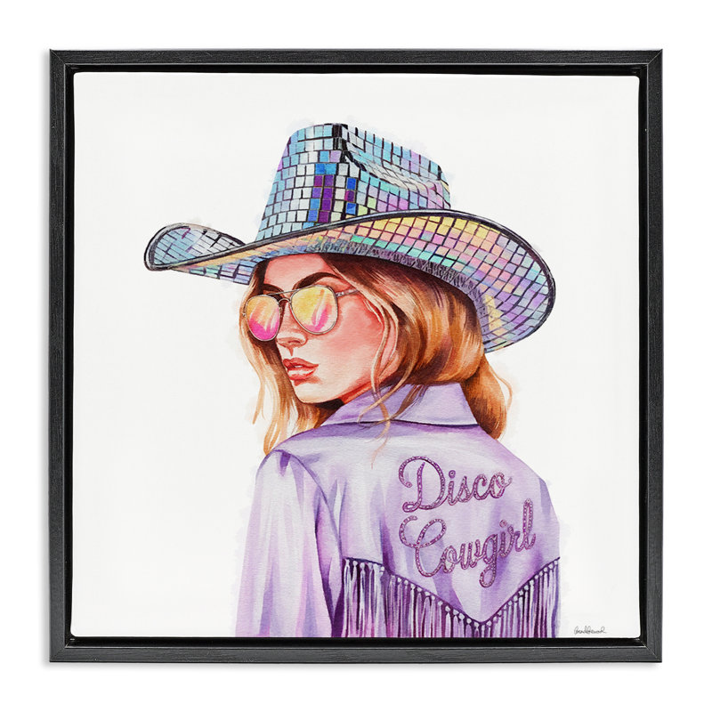 Cadre flottant mauve disco, par Amanda Greenwood, Cadre flottant noir de jais, H 18 po x l 18 po