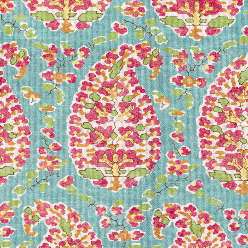 En Vacances II Rougier Fabric, Aqua